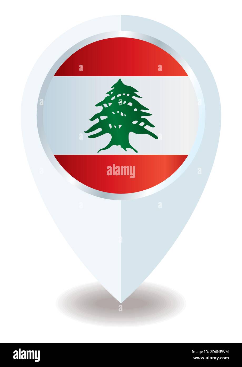 Drapeau du Liban, icône de lieu pour polyvalence, République libanaise. Illustration de Vecteur