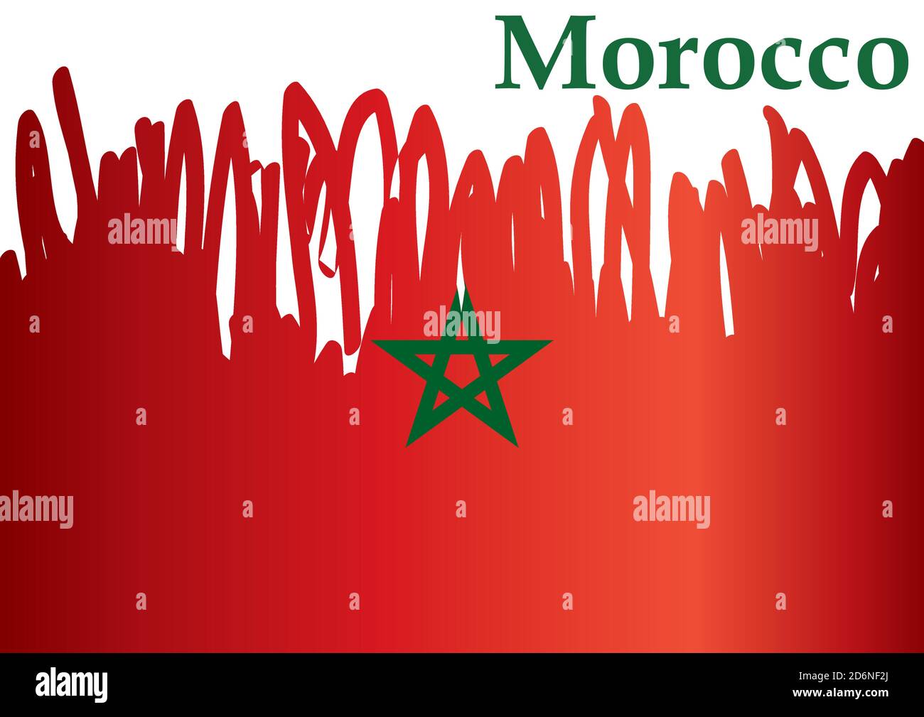 Drapeau du Maroc, Royaume du Maroc. Illustration vectorielle colorée et lumineuse Illustration de Vecteur