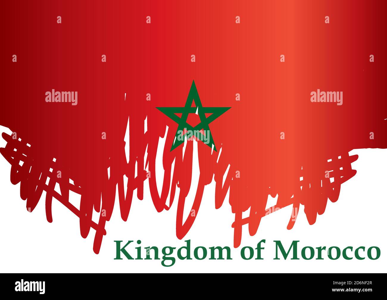 Drapeau du Maroc, Royaume du Maroc. Illustration vectorielle colorée et lumineuse Illustration de Vecteur