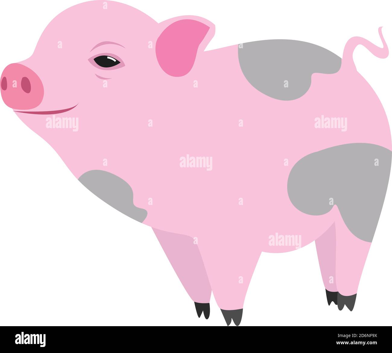 Mini mignon cochon, illustration, vecteur sur fond blanc Illustration de Vecteur