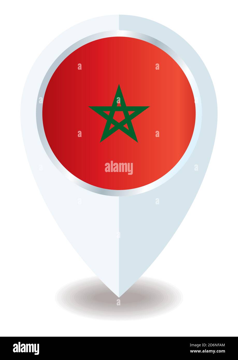 Drapeau du Maroc, icône de localisation pour polyvalence, Royaume du Maroc. Illustration de Vecteur