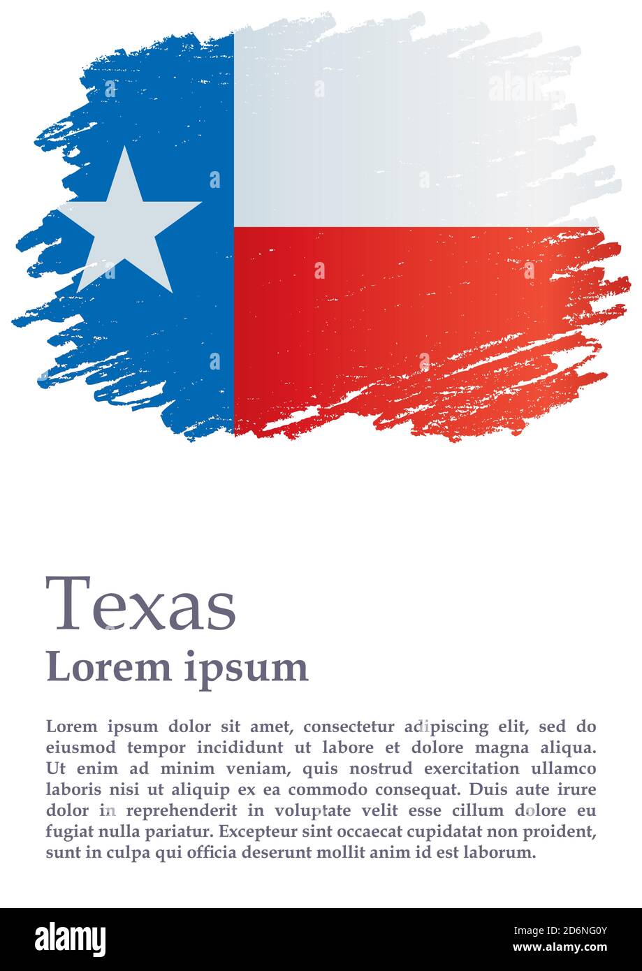 Drapeau du Texas, État du Texas. Modèle pour le prix, un document officiel avec le drapeau de l'État du Texas. Illustration vectorielle colorée et lumineuse. Illustration de Vecteur