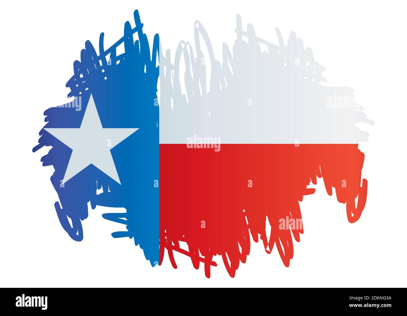 Drapeau du Texas, État du Texas. Illustration vectorielle colorée et lumineuse. Illustration de Vecteur