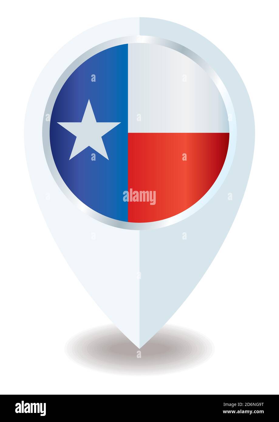 Drapeau du Texas, icône d'emplacement pour polyvalence, État du Texas. Illustration de Vecteur