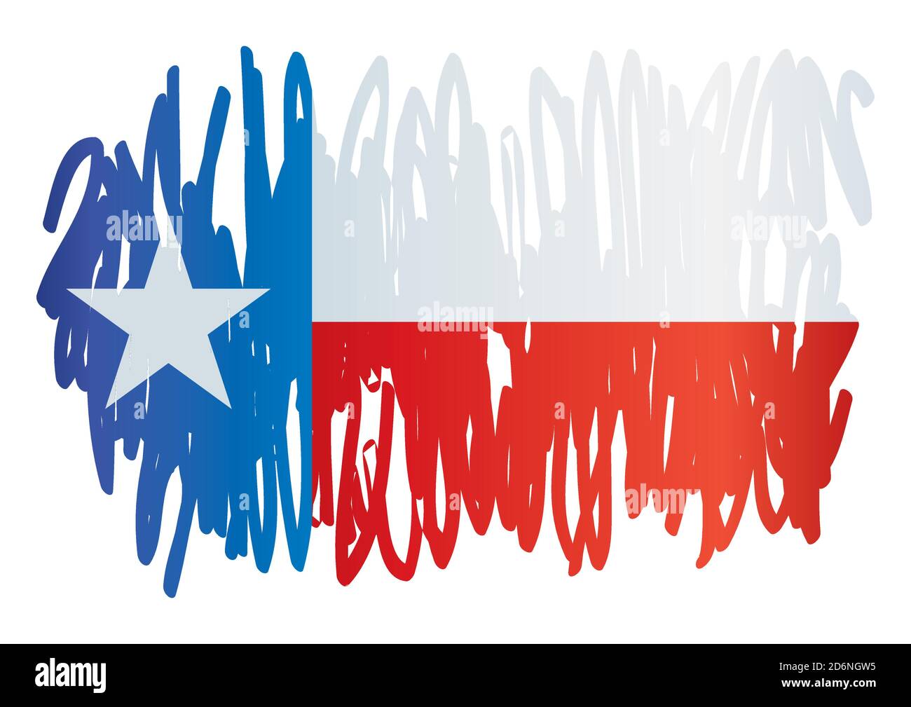 Drapeau du Texas, État du Texas. Illustration vectorielle colorée et lumineuse. Illustration de Vecteur