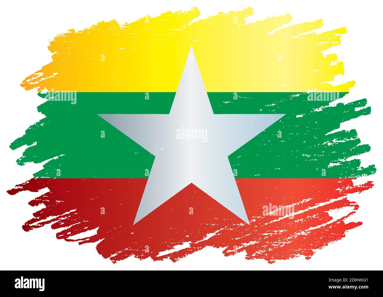 Drapeau du Myanmar, République de l'Union du Myanmar. Illustration vectorielle colorée et lumineuse Illustration de Vecteur