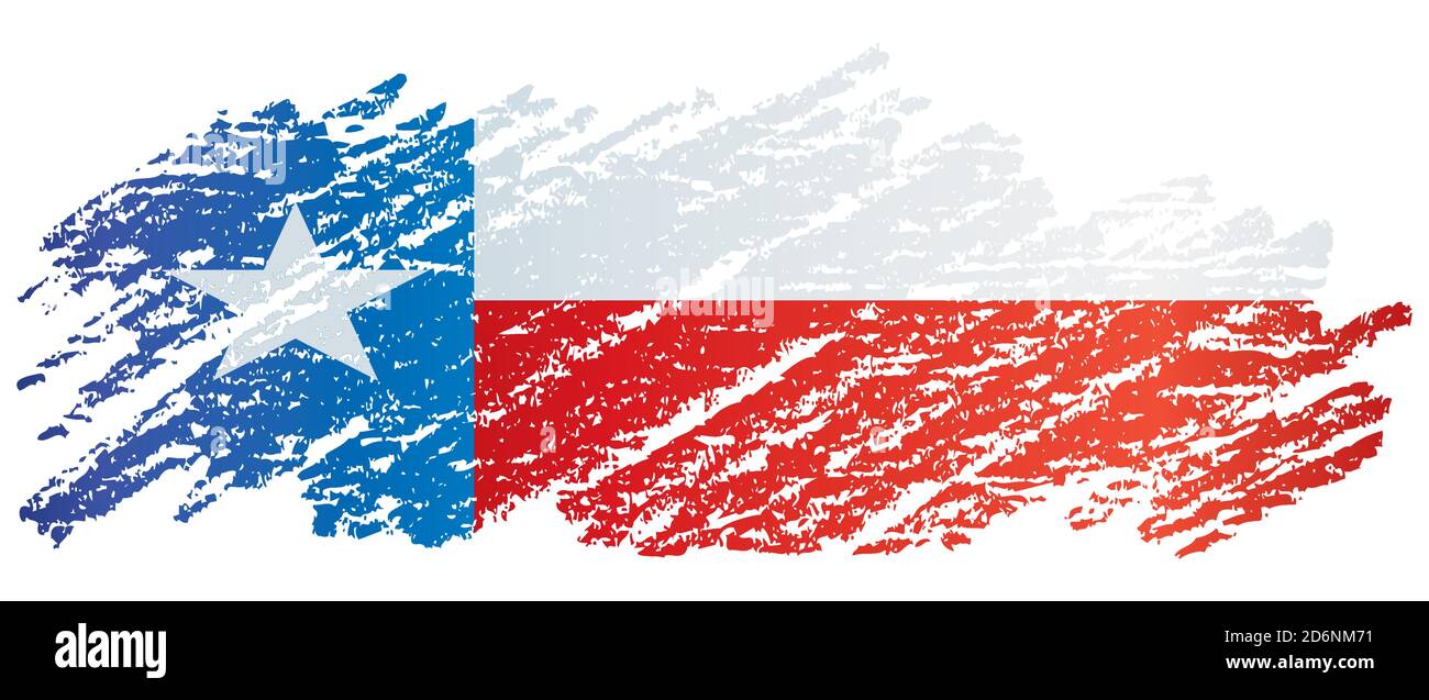 Drapeau du Texas, État du Texas. Illustration vectorielle colorée et lumineuse. Illustration de Vecteur