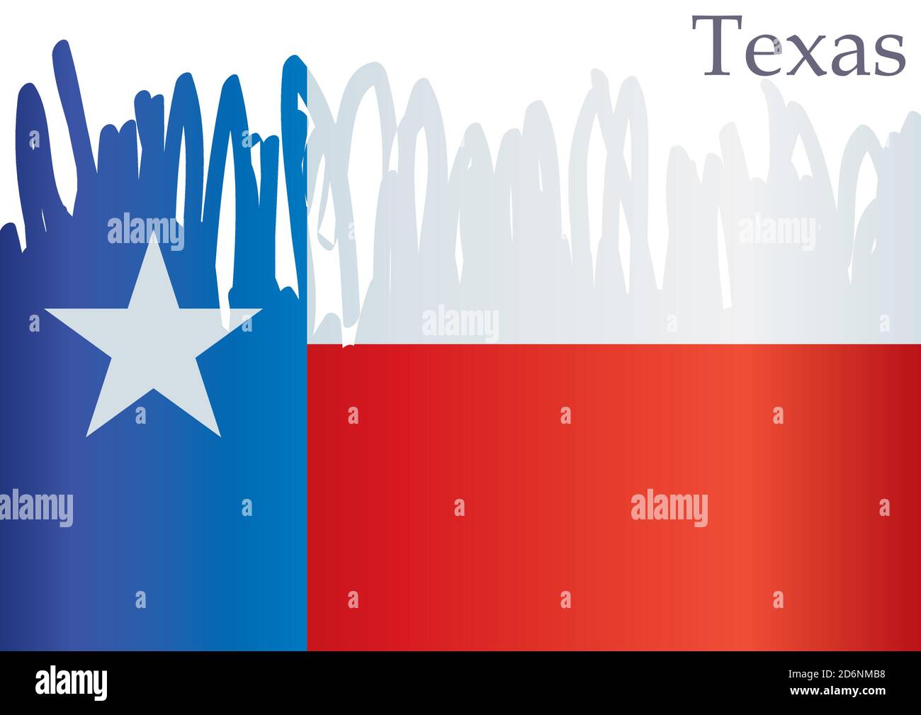 Drapeau du Texas, État du Texas. Illustration vectorielle colorée et lumineuse. Illustration de Vecteur