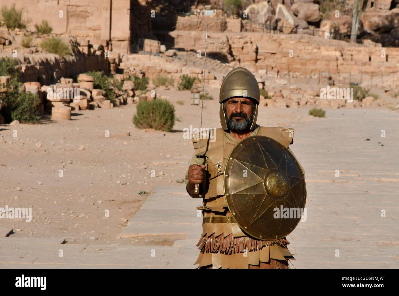 PETRA, JORDANIE - OCTOBRE 24 : Groupe militaire de reconstruction à Petra Wadi Musa 2017 Jordanie Banque D'Images
