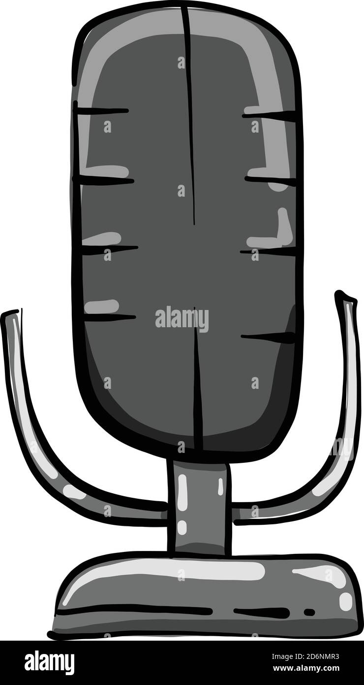Microphone gris, illustration, vecteur sur fond blanc Illustration de Vecteur