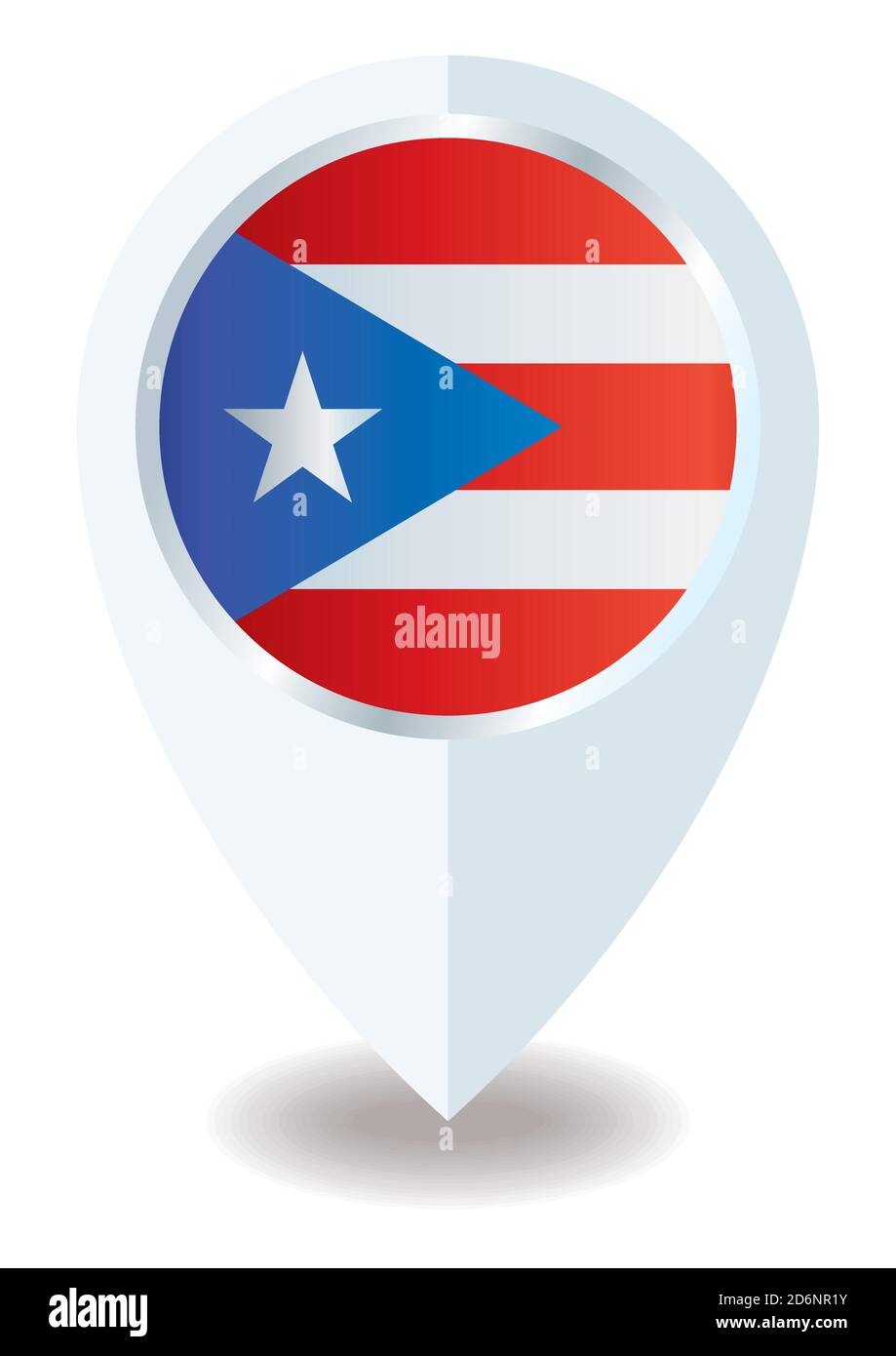 Drapeau de Porto Rico, icône de lieu polyvalent, Commonwealth de Porto Rico. Illustration de Vecteur