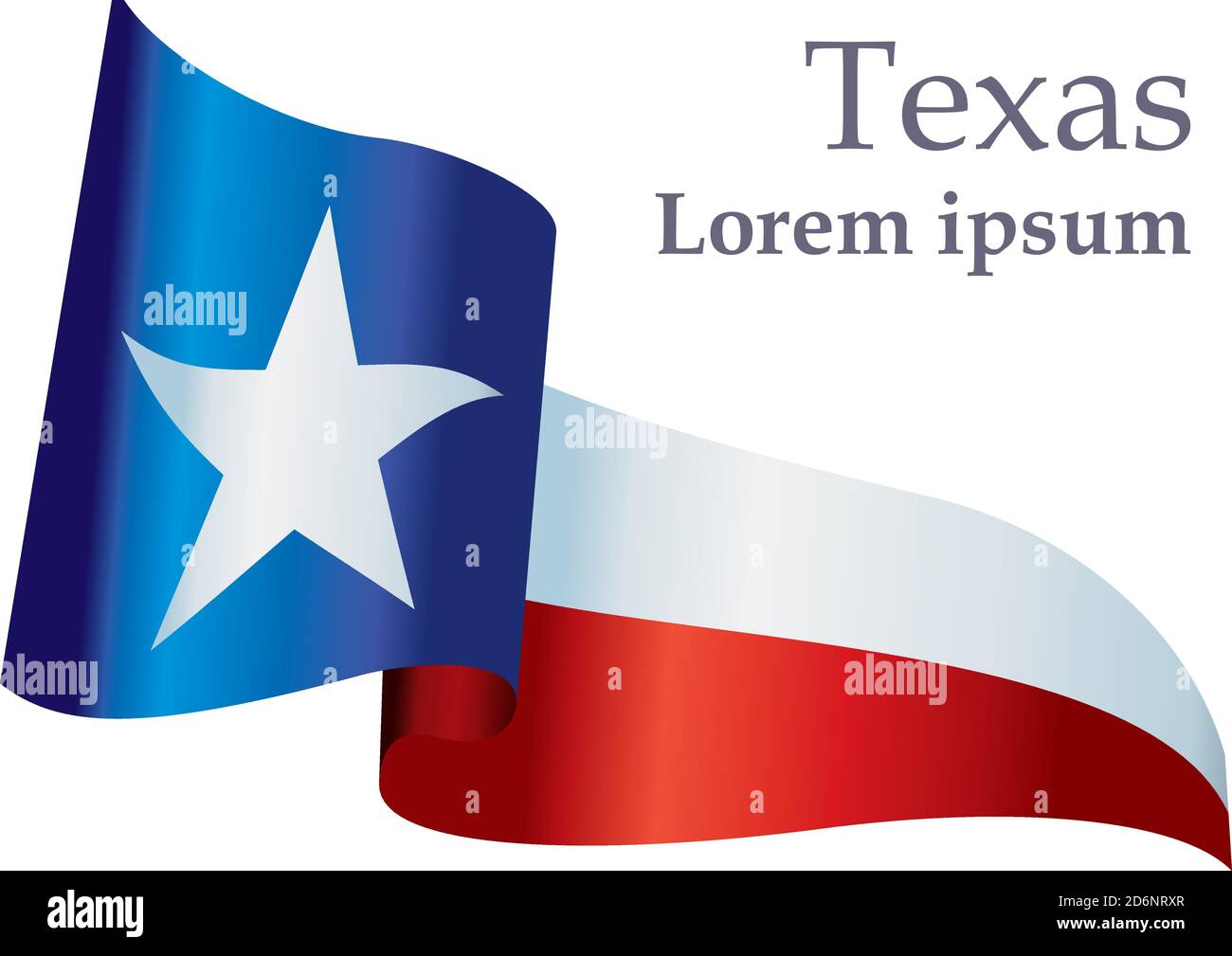Drapeau du Texas, État du Texas. Illustration vectorielle colorée et lumineuse. Illustration de Vecteur
