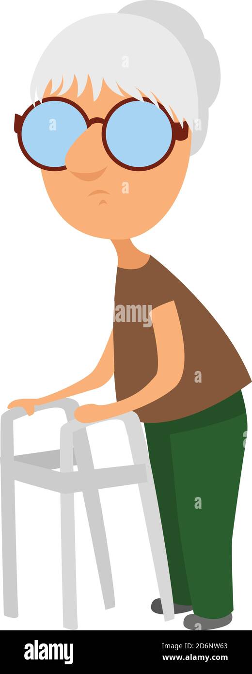 Vieille femme, illustration, vecteur sur fond blanc Illustration de Vecteur