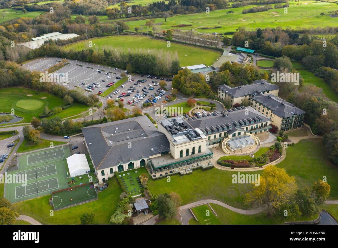 HENSOL, PAYS DE GALLES - SEPTEMBRE 14 : vue aérienne de l'hôtel Vale le 14 septembre 2017 à Hensol, pays de Galles. Banque D'Images