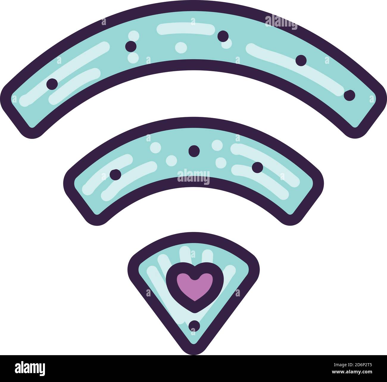 Wi-Fi amour, illustration, vecteur sur fond blanc Illustration de Vecteur