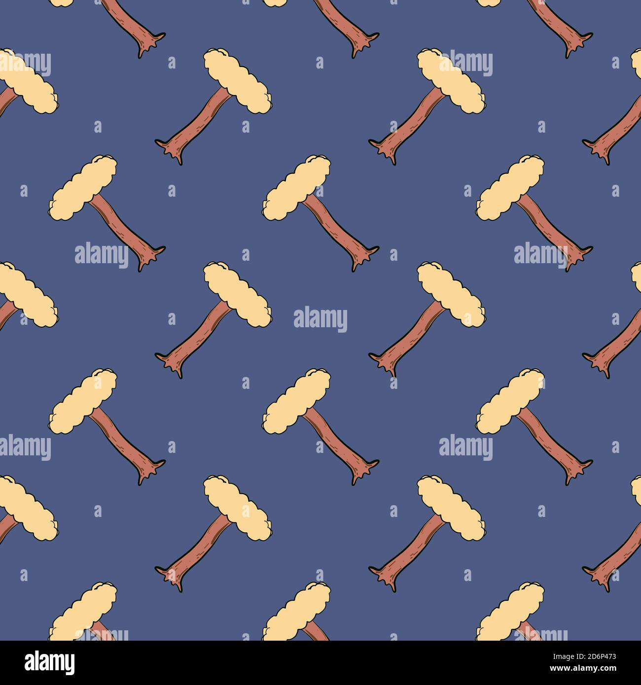 Petits arbres, motif sans couture sur fond bleu foncé. Illustration de Vecteur