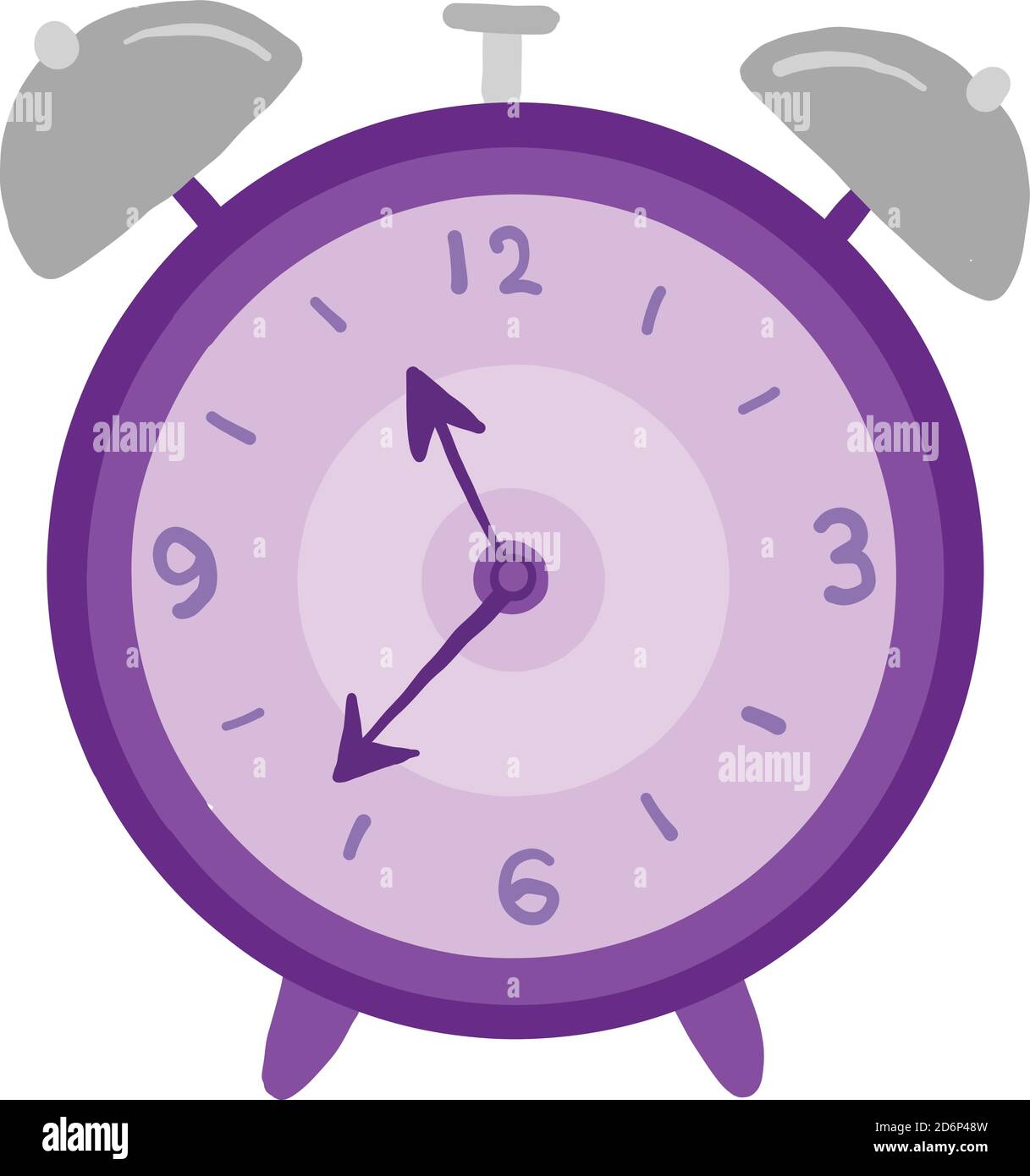 Petite horloge violette, illustration, vecteur sur fond blanc Illustration de Vecteur