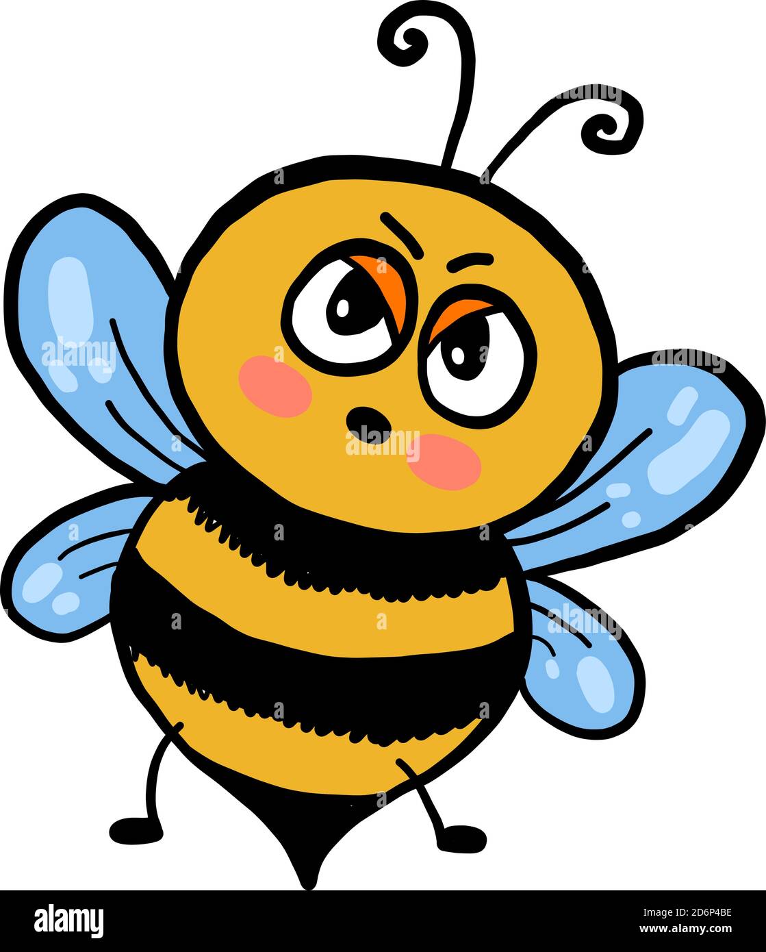 Angry Bee, illustration, vecteur sur fond blanc. Illustration de Vecteur