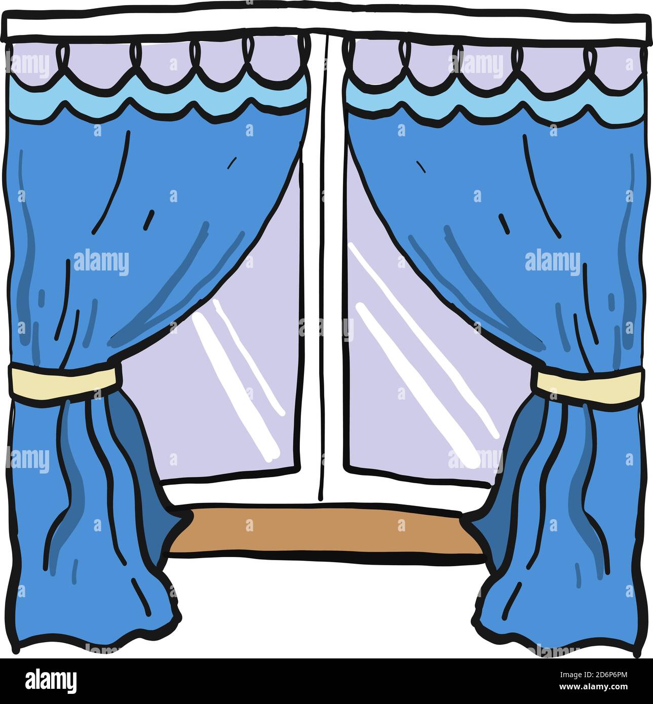 Rideaux bleus, illustration, vecteur sur fond blanc. Illustration de Vecteur