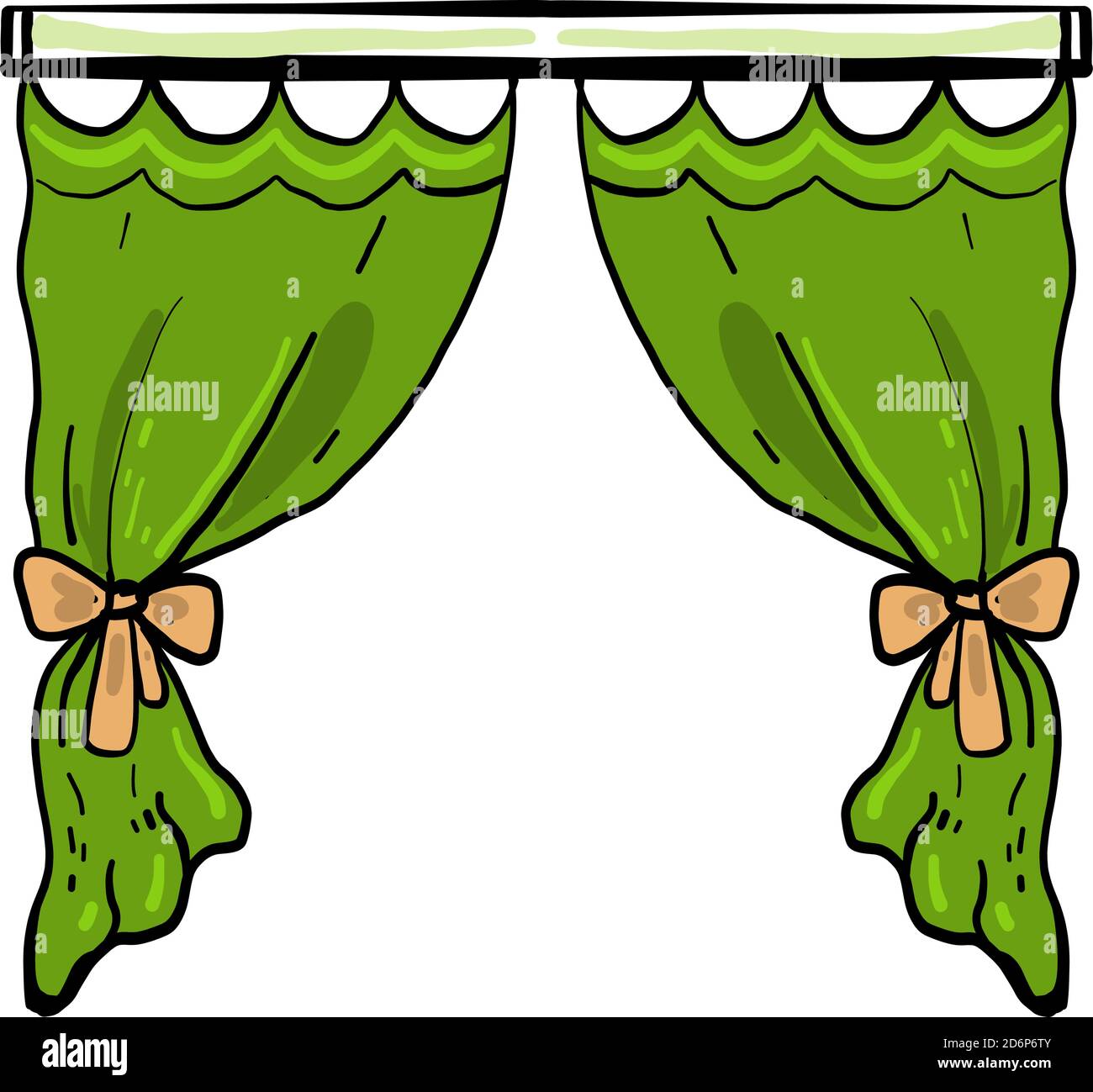 Rideaux verts, illustration, vecteur sur fond blanc. Illustration de Vecteur