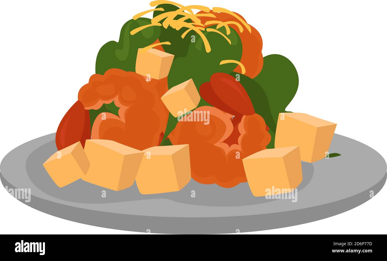 Salade Caeser, illustration, vecteur sur fond blanc. Illustration de Vecteur