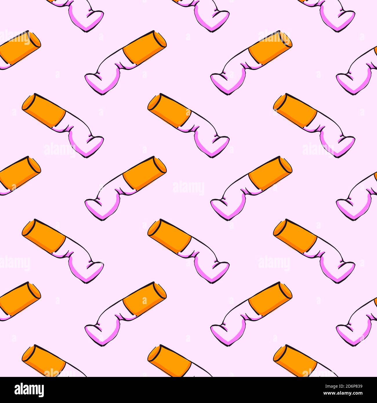 Petites cigarettes, motif sans couture sur fond rose clair. Illustration de Vecteur