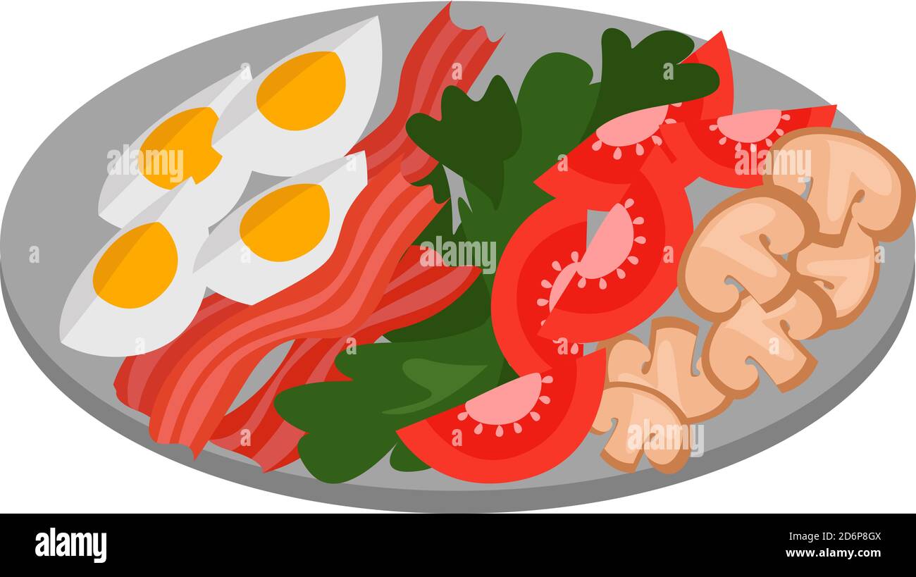 Salade Cobb, illustration, vecteur sur fond blanc. Illustration de Vecteur