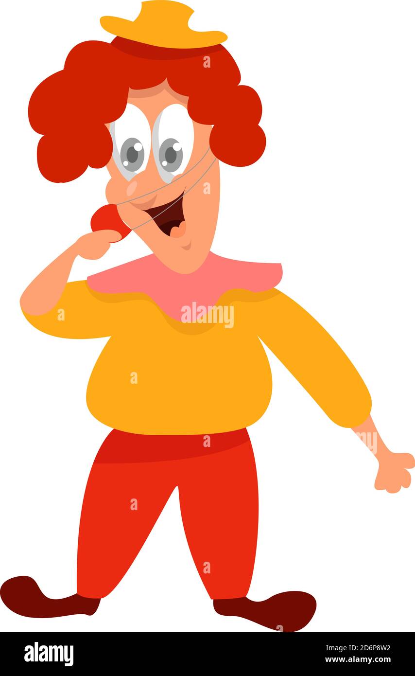 Clown drôle, illustration, vecteur sur fond blanc. Illustration de Vecteur