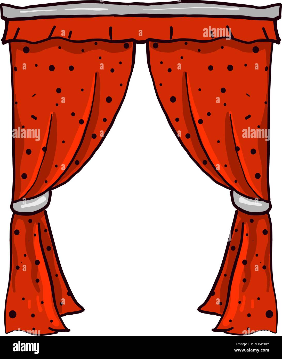 Rideaux rouges, illustration, vecteur sur fond blanc. Illustration de Vecteur