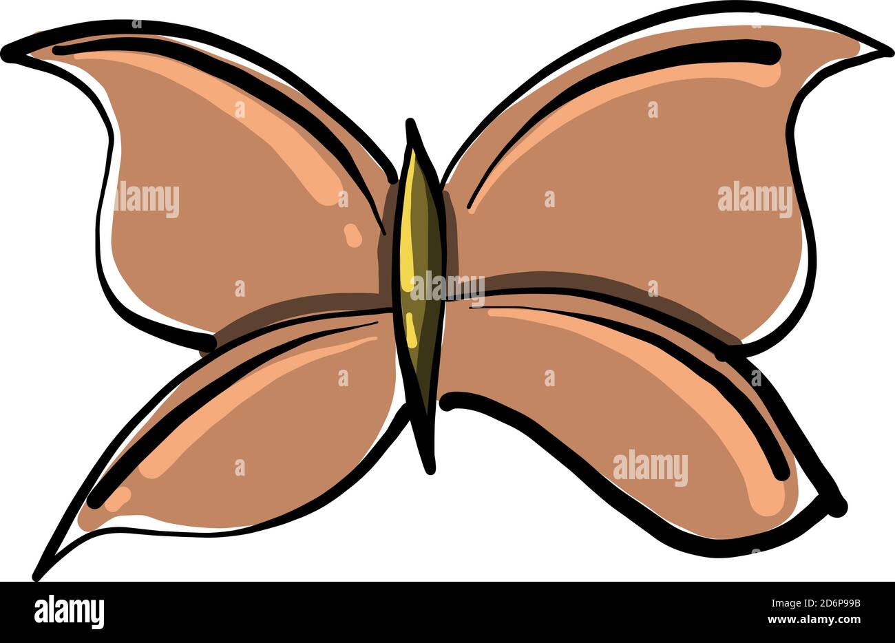 Papillon beige, illustration, vecteur sur fond blanc. Illustration de Vecteur