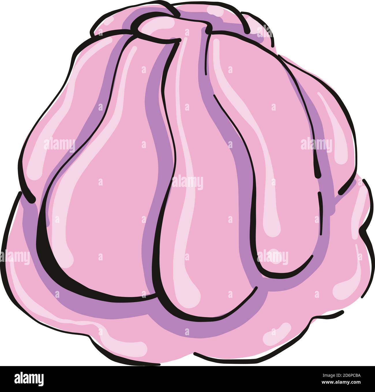 La meringue rose, illustration, vecteur sur fond blanc. Illustration de Vecteur