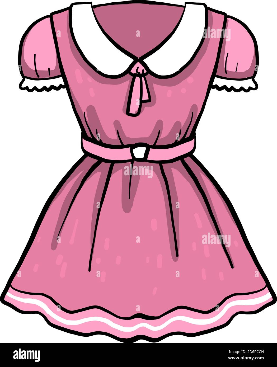 Robe courte rose, illustration, vecteur sur fond blanc. Illustration de Vecteur