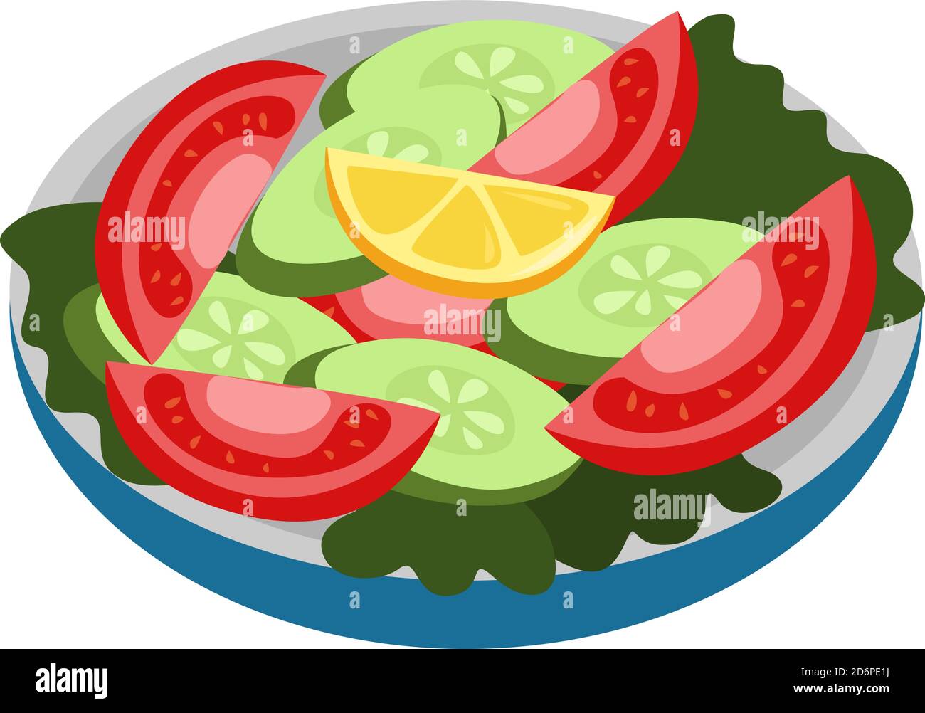 Salade d'été, illustration, vecteur sur fond blanc. Illustration de Vecteur