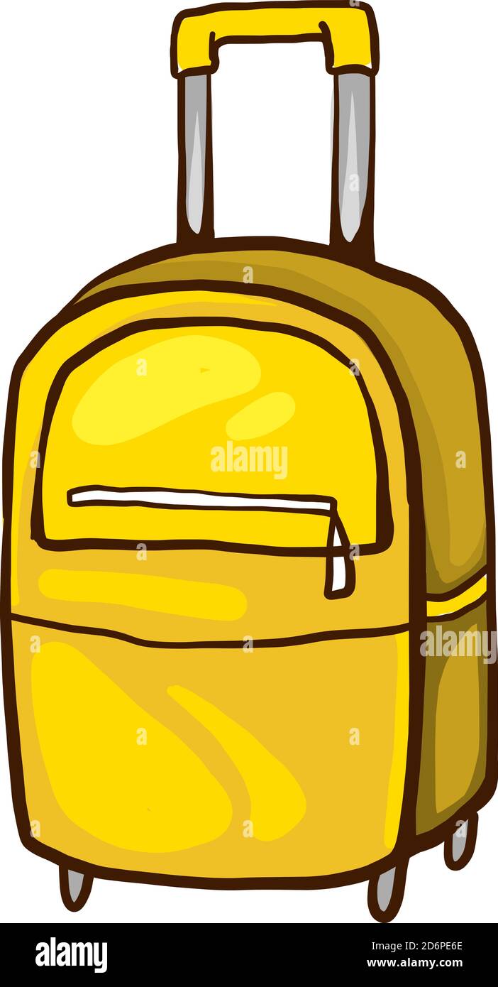 Valise jaune vif, illustration, vecteur sur fond blanc. Illustration de Vecteur