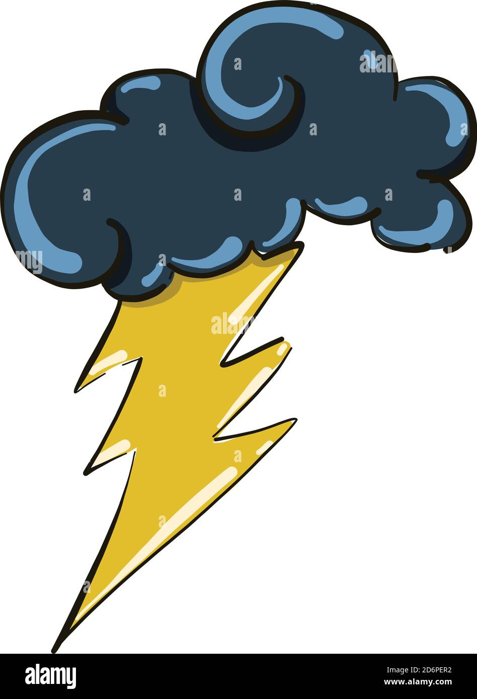 Tempête effrayante, illustration, vecteur sur fond blanc. Illustration de Vecteur