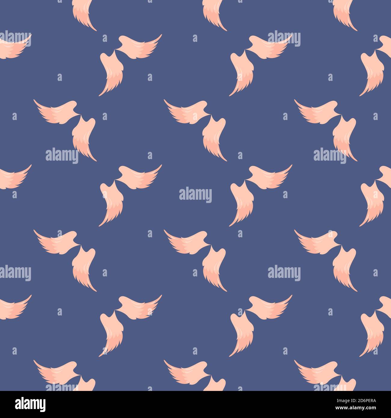 Ailes d'ange, motif sans couture sur fond violet foncé. Illustration de Vecteur