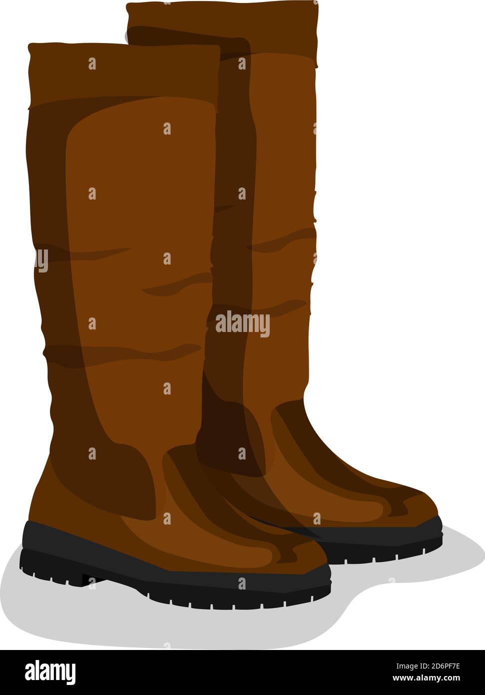 Bottes de pluie brunes, illustration, vecteur sur fond blanc Illustration de Vecteur