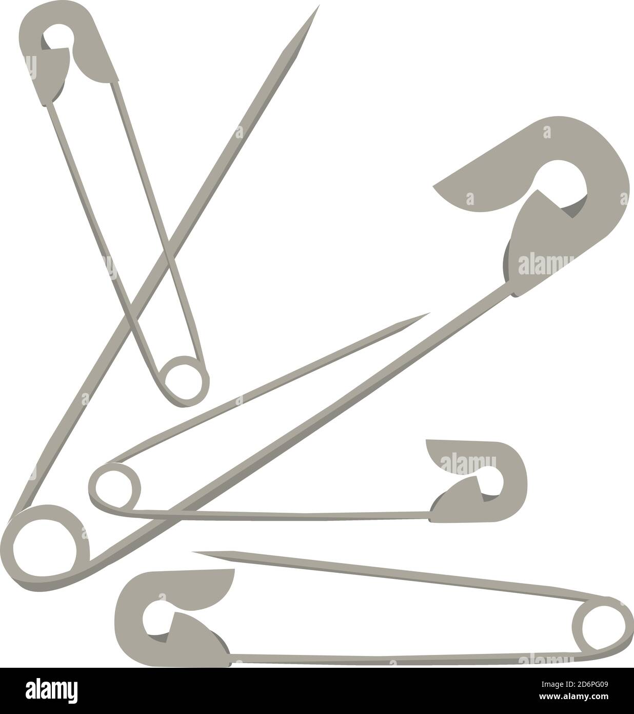 Épingles de sécurité, illustration, vecteur sur fond blanc Illustration de Vecteur