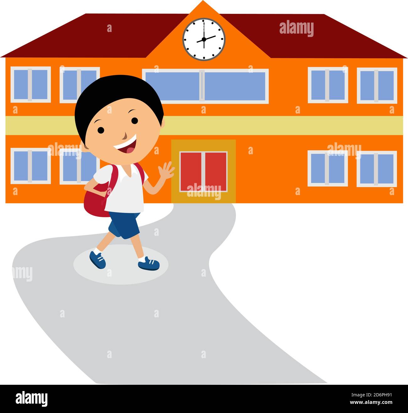 Enfant allant à l'école, illustration, vecteur sur fond blanc Illustration de Vecteur