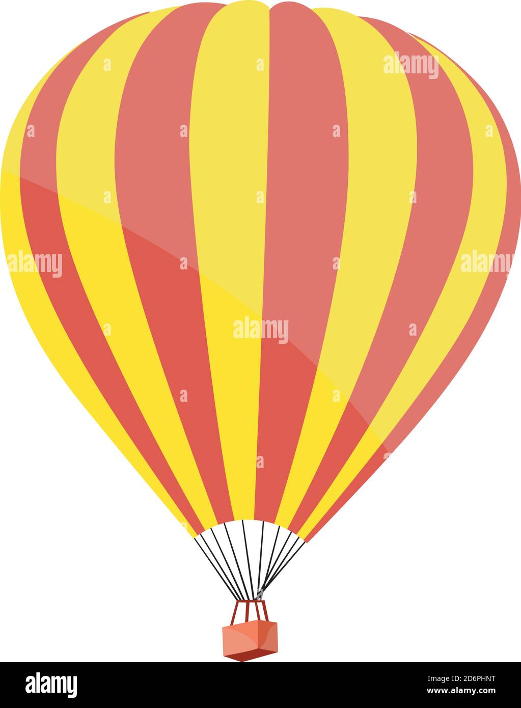 Ballon d'air jaune et rouge, illustration, vecteur sur fond blanc. Illustration de Vecteur