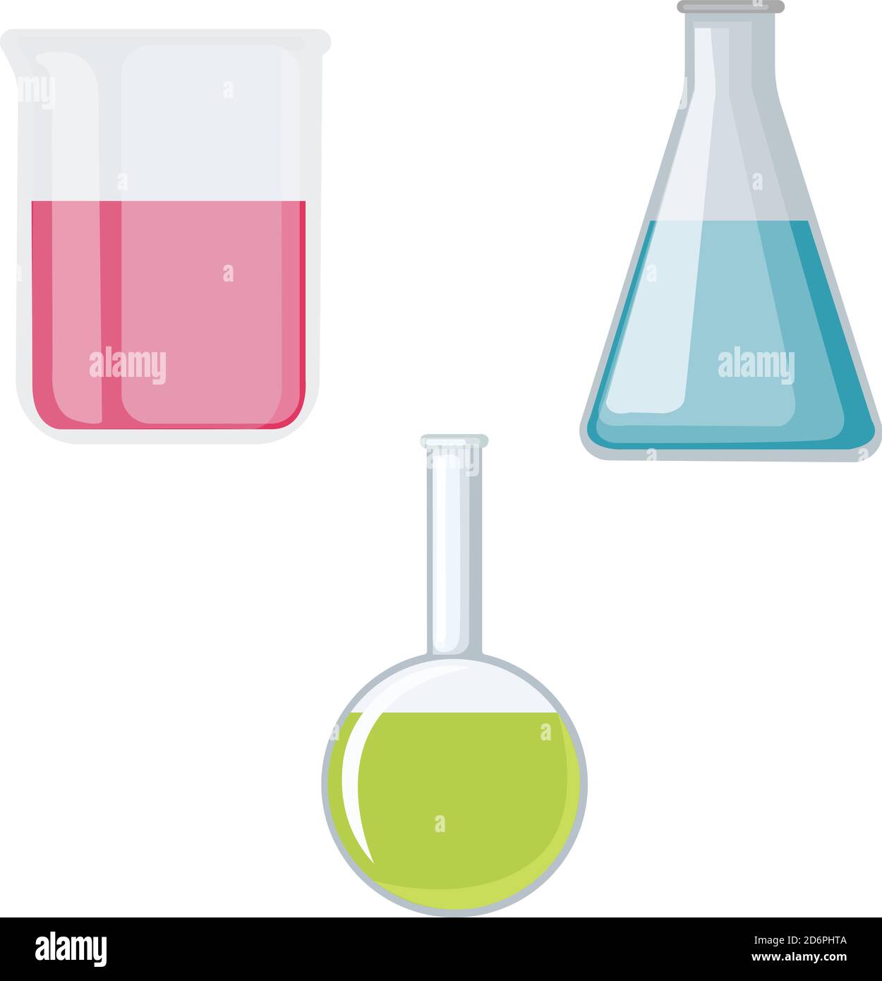 Bouteilles de chimie, illustration, vecteur sur fond blanc. Illustration de Vecteur