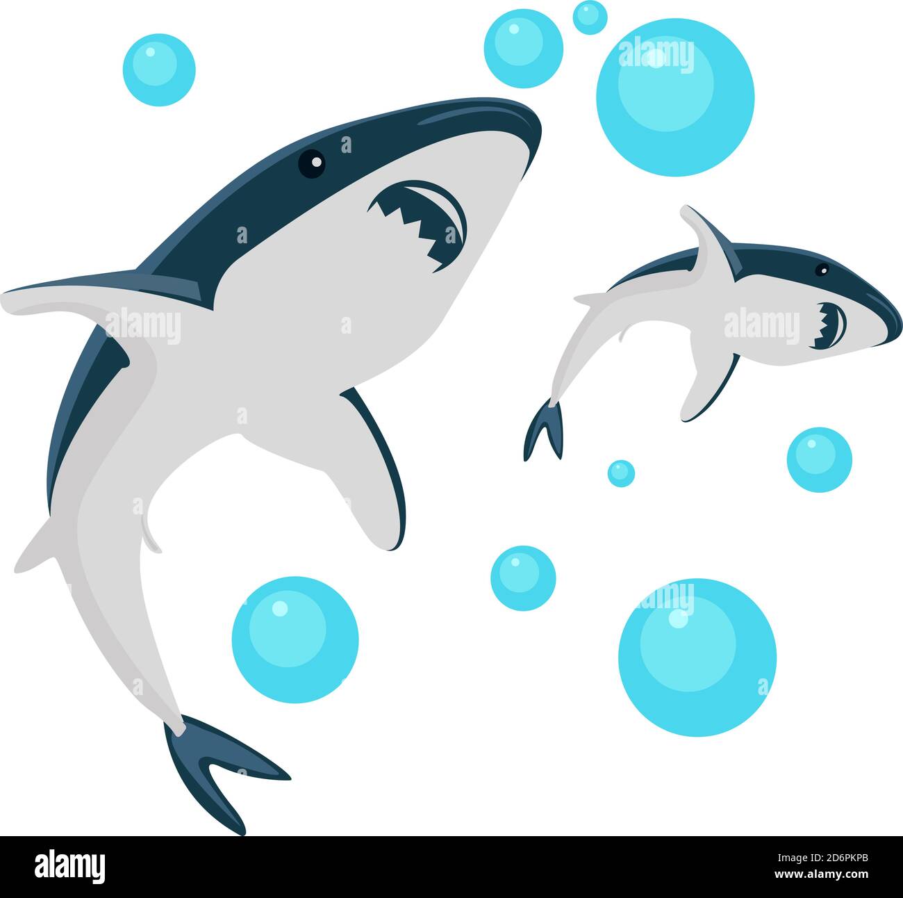 Deux requins, illustration, vecteur sur fond blanc. Illustration de Vecteur