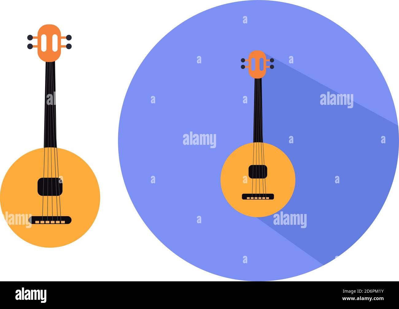Guitare ronde, illustration, vecteur sur fond blanc Image Vectorielle Stock  - Alamy