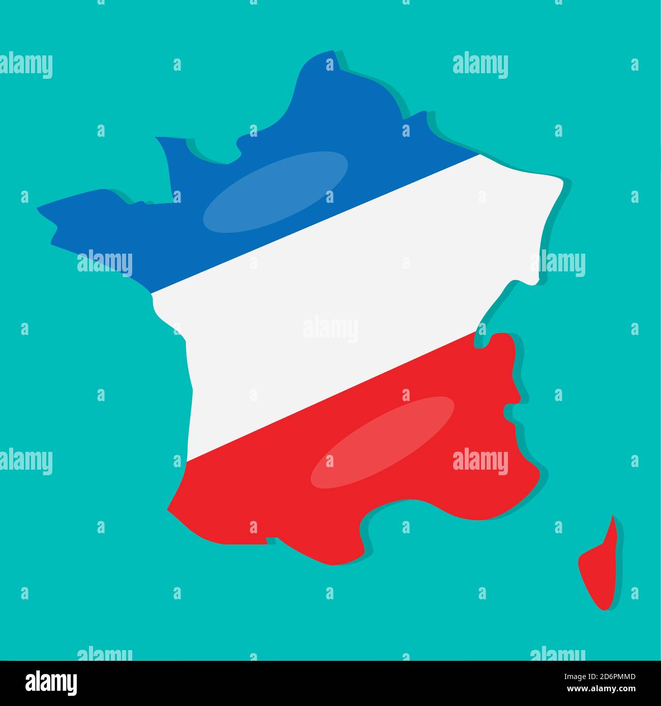 carte de la france avec drapeau national de la france à l'intérieur de l'illustration vectorielle Illustration de Vecteur