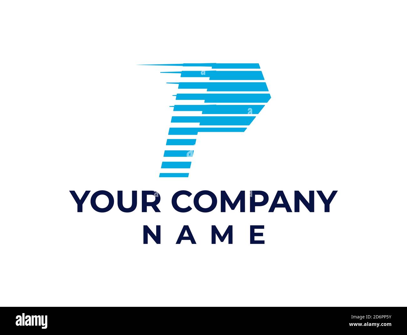 Logo lettre P avec lignes linéaires indiquant le rythme et la vitesse. Idéal pour les entreprises de transport et de logistique Illustration de Vecteur