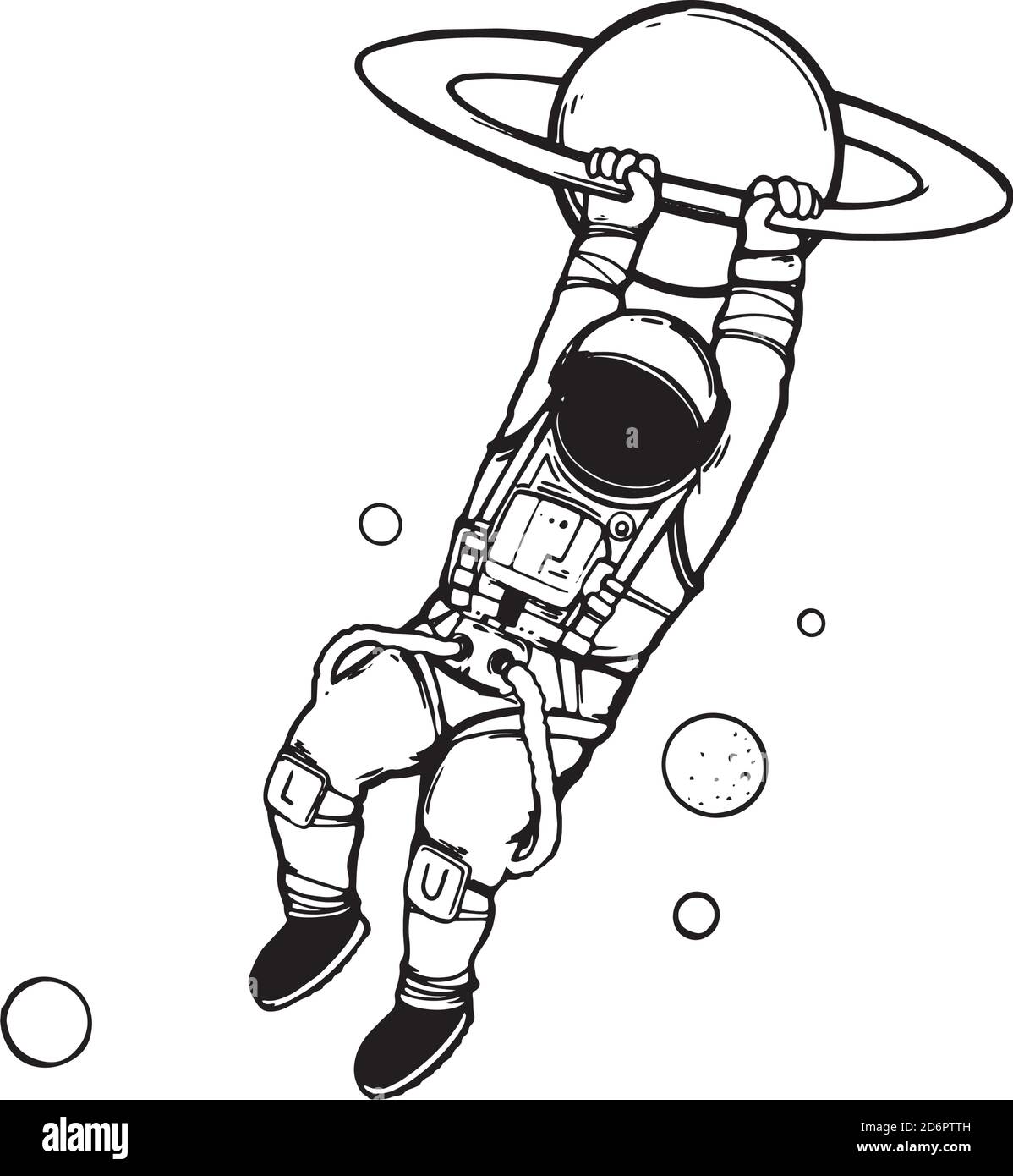 Astronaute dans l'espace ouvert Illustration de Vecteur
