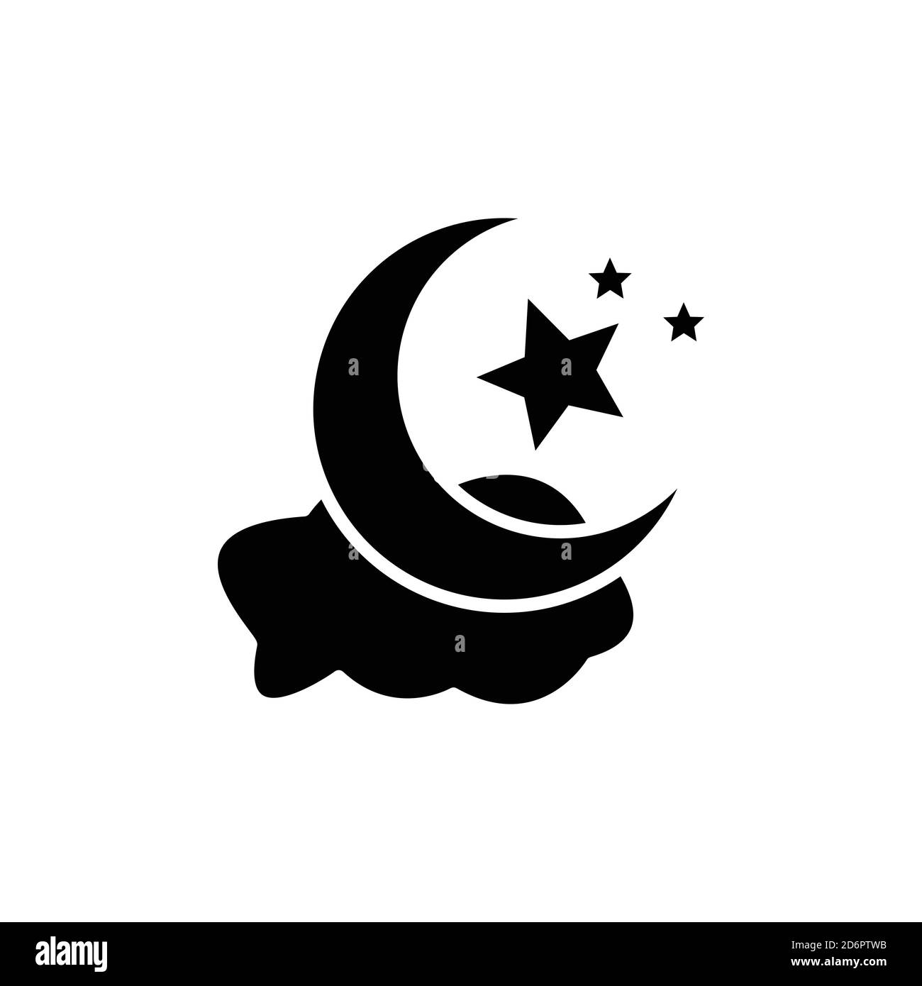 Symbole de nuit. Symbole de lune et d'étoile de croissant de nuages. Vecteur de modèle de conception Illustration de Vecteur