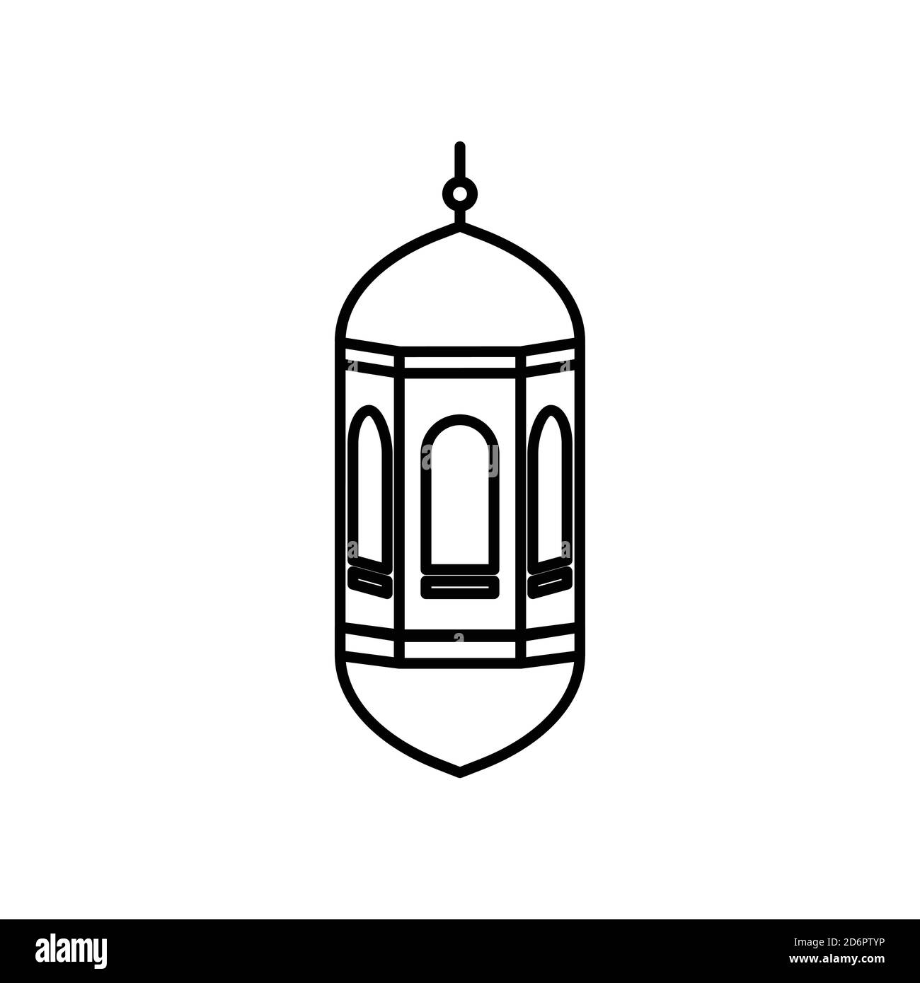 Symbole de la ligne lanterne. Anniversaire du prophète à tomber le mois d'octobre. Vecteur de modèle de conception Illustration de Vecteur