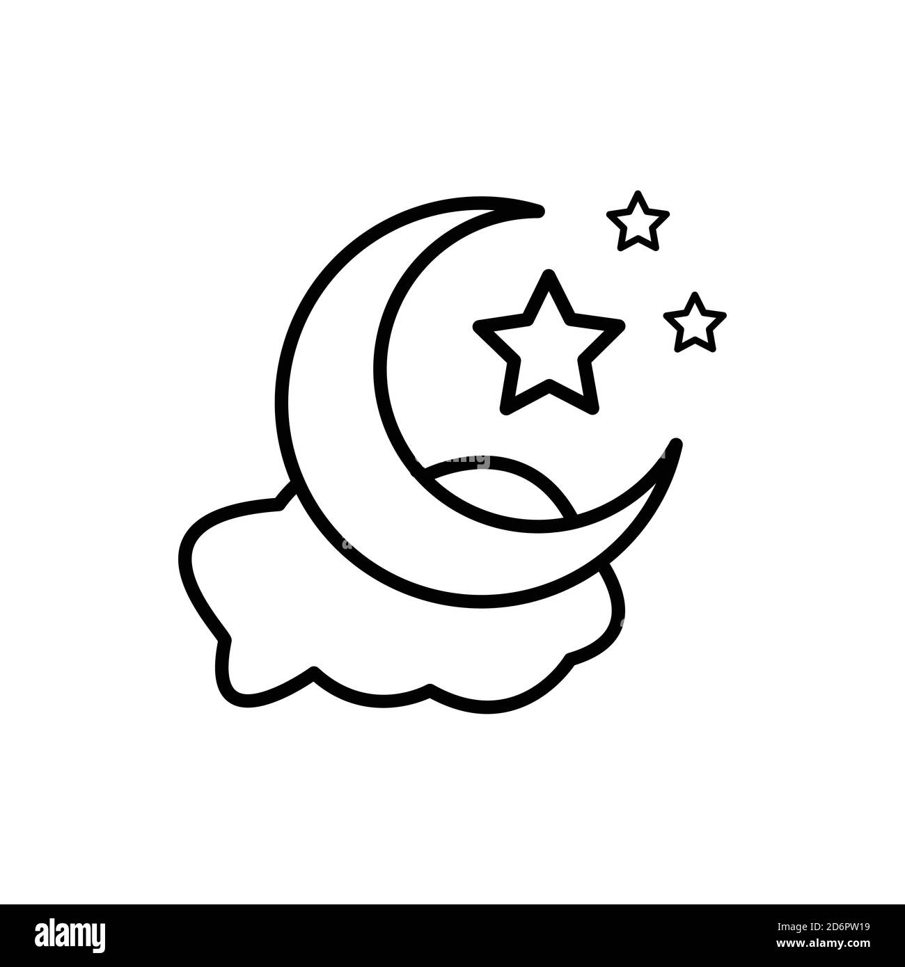 Symbole nuit. Icône nuage, croissant lune et étoile. Vecteur de modèle de conception Illustration de Vecteur