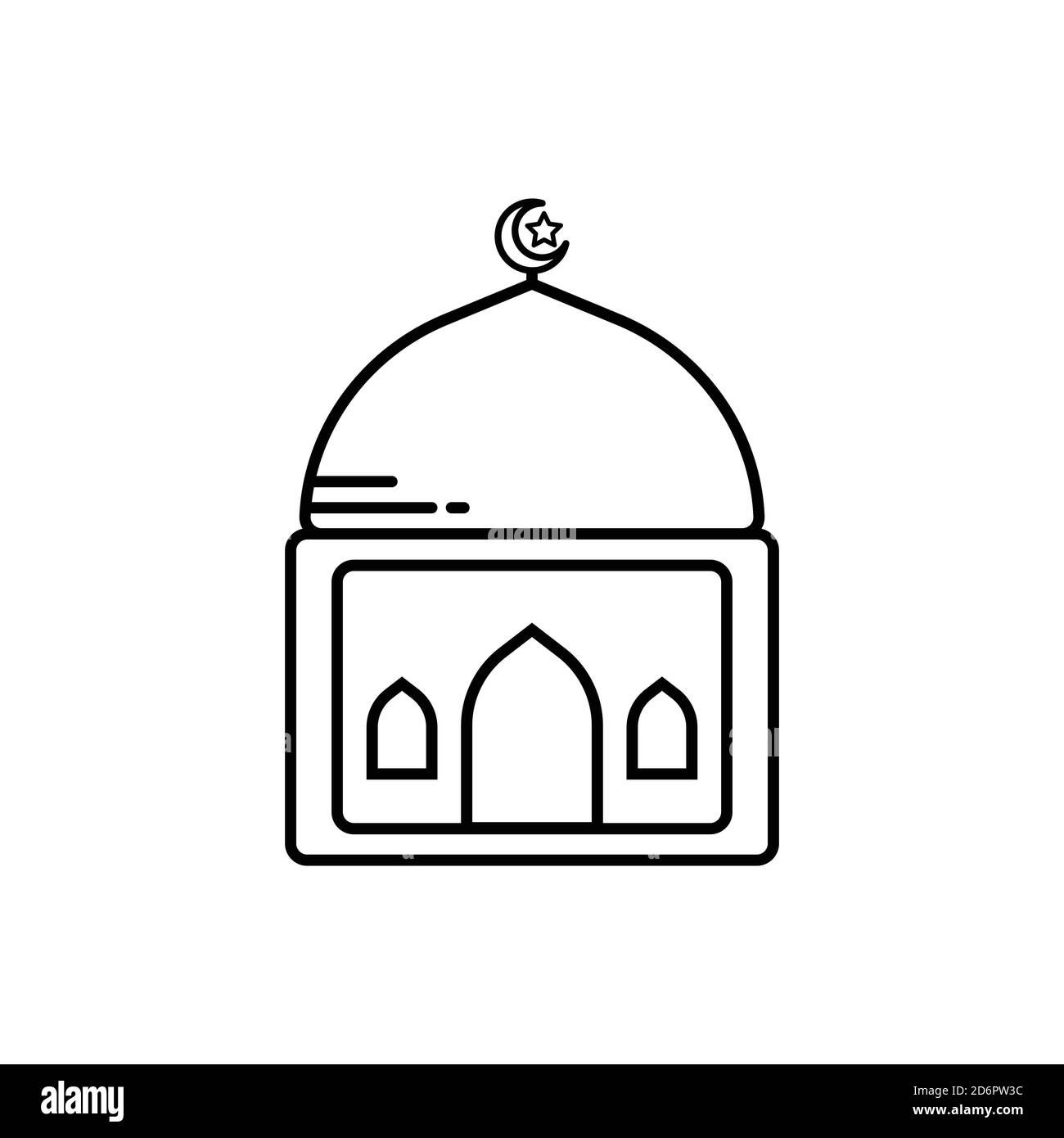 Symbole de ligne de mosquée. Vecteur de modèle de conception Illustration de Vecteur